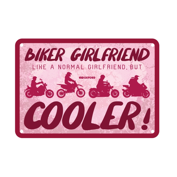 Placa metalica Oxford Biker girlfriend [1]