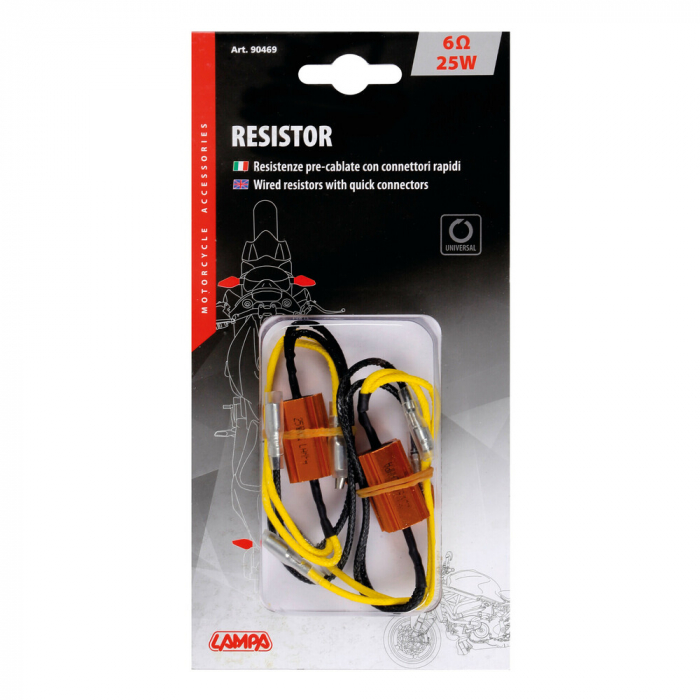 Rezistenta cu conectori rapizi, 2 bucati - 12V - 6 OHM - 25 W [4]