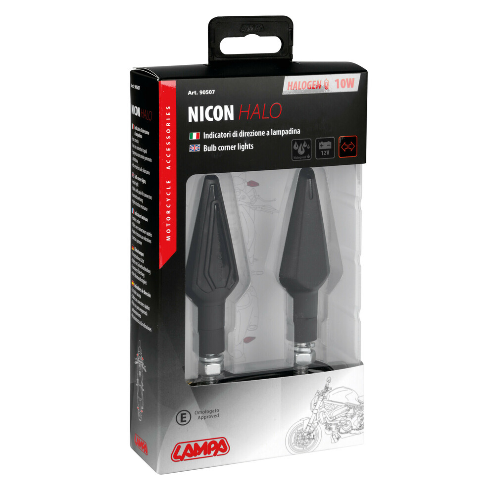 Set 2 semnalizari Nicon-Halo negre cu sticla alba, Lampa [4]