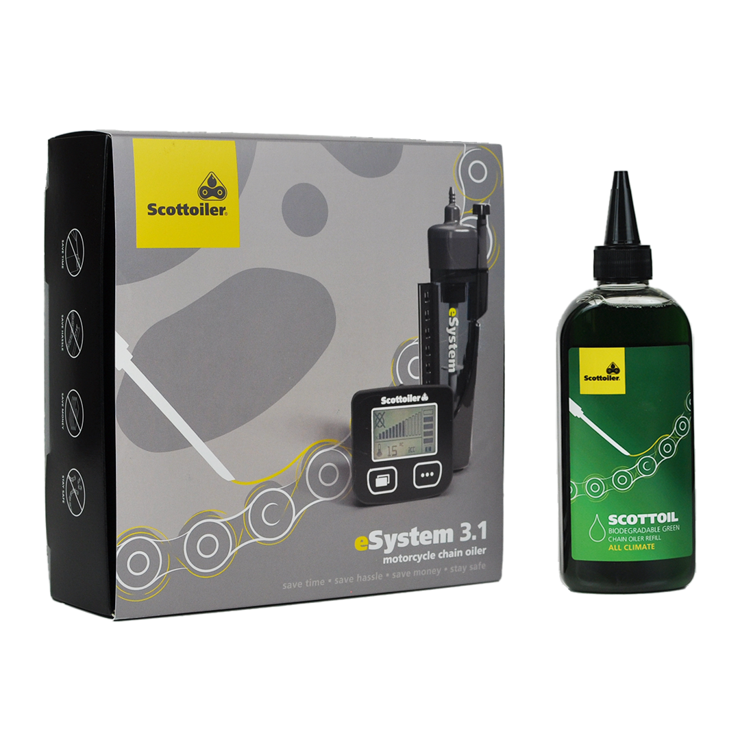 Sistem Scottoiler lubrifiere lant eSystem + lubrifiant biodegradabil verde [1]