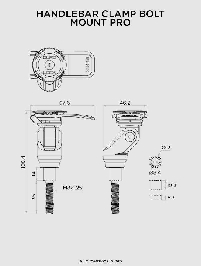 Suport telefon Quad Lock PRO prindere suport ghidon [6]