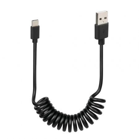 Prize și Încărcătoare pentru Moto - Cablu spiralat USB USB Tip-C 100 cm Negru