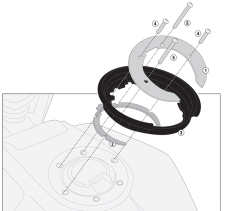 Accesorii Moto - Flansa metalica Givi pentru fixare geanta rezervor BF53