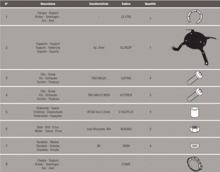 Flansa metalica Givi pentru fixare geanta rezervor BF19 [1]