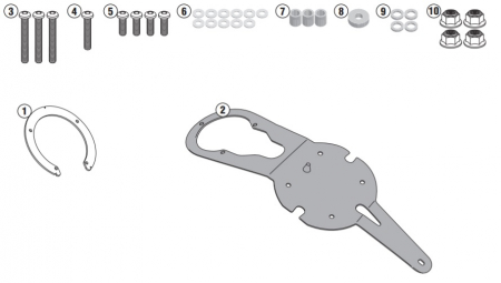 Flansa metalica Givi pentru fixare geanta rezervor BF21 [1]