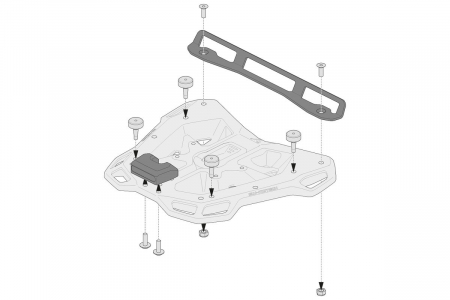 Kit adaptor pentru placa Top Case ADV Top-Rack negru pentru Shad 2. [2]