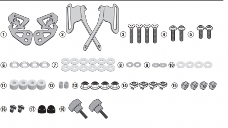 Parbrize - Kit fixare parbriz Givi Yamaha Tracer 900 / GT - 2139DT