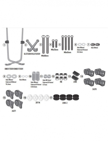 Accesorii Moto - Kit fixare parbriz Givi Kawasaki Eliminator 500 (24)