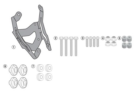Kit fixare parbriz Givi Yamahas MT-09 Tracer - 2122DT
