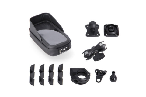 Accesorii Moto - Kit universal de fixare telefon cu husa Sw-Motech de 2 inch cu prindere pe ghidon sau oglinda