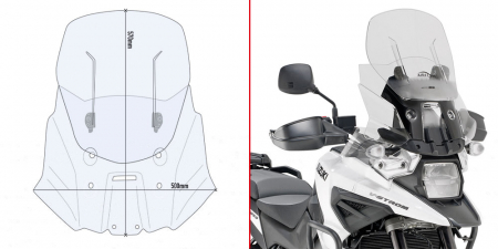 Accesorii Moto - Parbriz Givi Transparent + Deflector Vant Suzuki V-Strom 1050 / XT (20-) / V-Strom 1050 DE (23-)