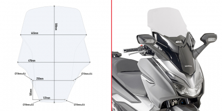 Accesorii Moto - Parbriz Transparent Givi Honda Forza 125-300 (19 > 20)
