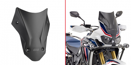 Accesorii Moto - Parbriz Sportiv Negru Honda CRF1000L Africa Twin (16 > 19) / CRF1000L Africa Twin Adventure Sports (18 > 19)