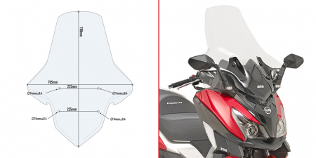 Accesorii Moto - Parbriz Transparent Givi SYM Cruisym 300 (17-) / Joymax Z 300 (19-) / Joyride 300 (22-)