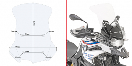 Parbriz transparent Givi BMW F 750 GS / F 850 GS (18-)