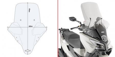 Accesorii Moto - Parbriz Transparent Givi Kymco X-Town 125-300 City (20-)