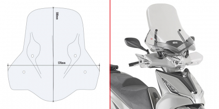 Accesorii Moto - Parbriz Transparent Givi Kymco Agility 300 R16 (19-)