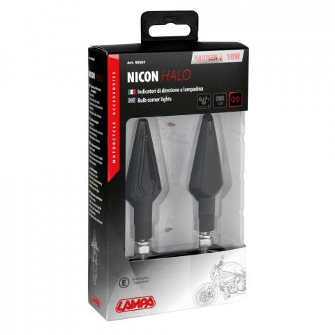 Set 2 semnalizari Nicon-Halo negre cu sticla alba, Lampa [3]