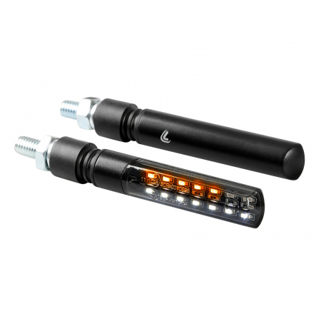 Accesorii Moto - Set semnalizari Line SQ cu pozitie incorporat cu aprindere in cascada, pentru partea din fata a motocicletei 12V LED