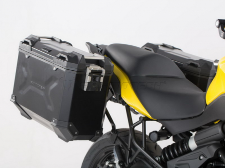 Sistem cutii laterale Trax Adv aluminiu Negru . 37/37 l. Kawasaki Versys 650 (15-).