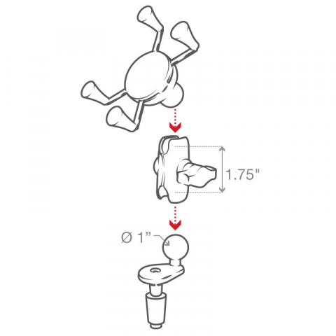 Suport telefon Ram Mounts pentru prindere în jug [4]
