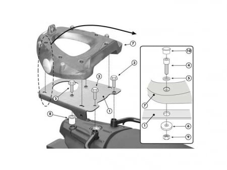 Suporti Genti - Suport Top Case Givi Monokey BMW F 650 GS / F 800 GS (08 > 11)