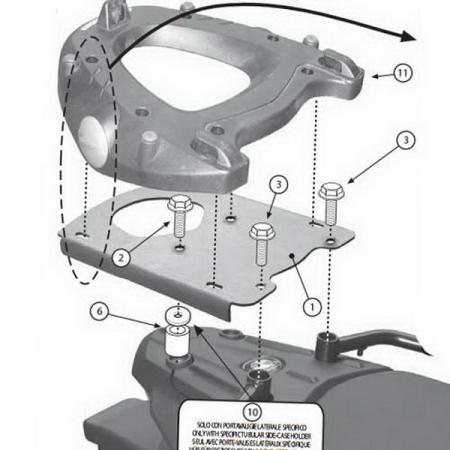 Accesorii Moto - Suport Top Case Givi Monokey BMW F650GS / F700GS / F800GS (08 > 18)