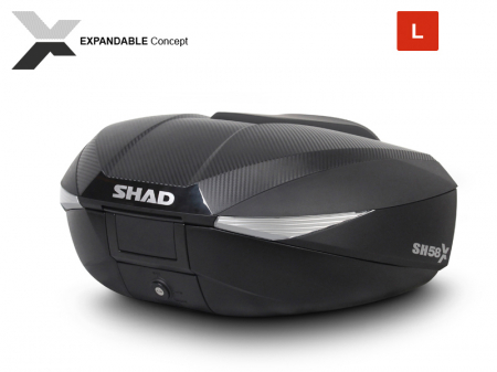 Accesorii Moto - Top case SHAD SH58X Carbon (expandable concept) with PREMIUM lock