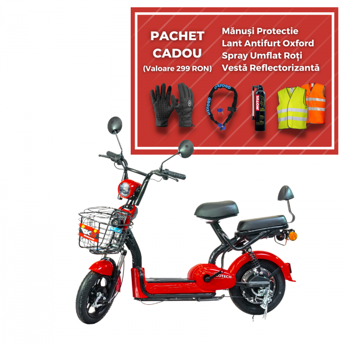 Bicicleta Electrica Tip Scuter Ecotech Motor 250W, Acumulator 48V 12Ah  25Km/h [1]