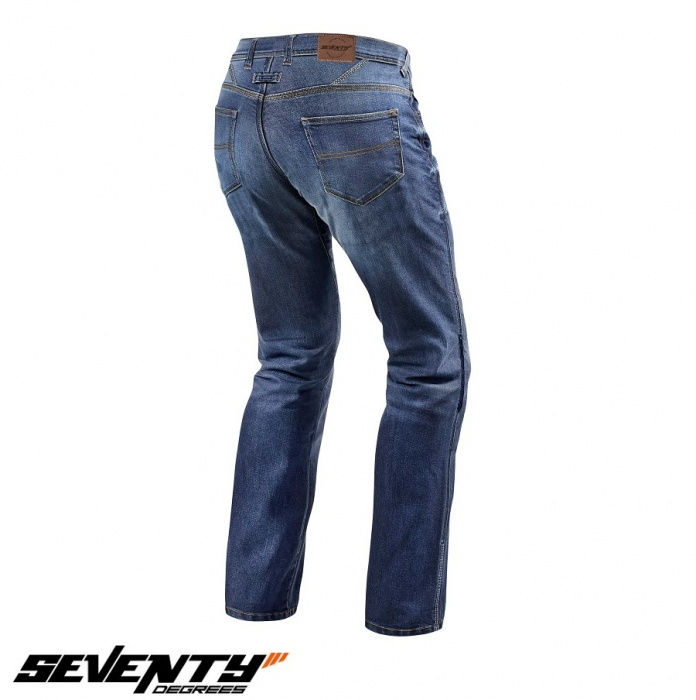Blugi (jeans) moto barbati Seventy model SD-PJ2 tip Regular fit culoare: albastru (cu insertii Aramid Kevlar) [3]