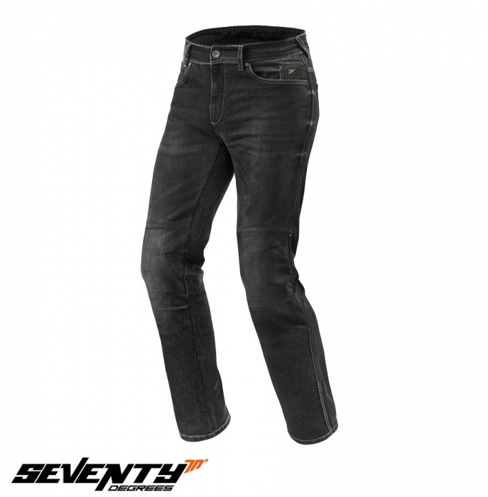 Blugi (jeans) moto barbati Seventy model SD-PJ2 tip Regular fit culoare: negru (cu insertii Aramid Kevlar) [2]