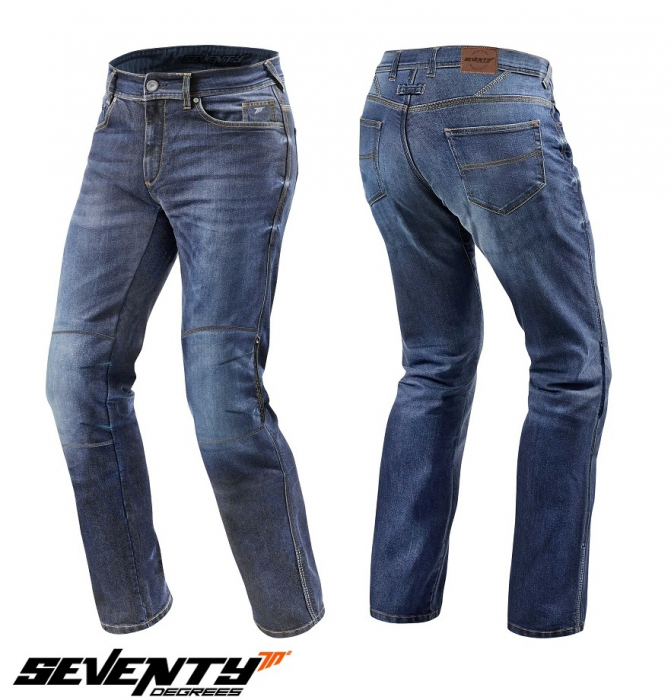 Blugi (jeans) moto femei Seventy model SD-PJ4 tip Regular fit culoare: albastru (cu insertii Aramid Kevlar) [1]