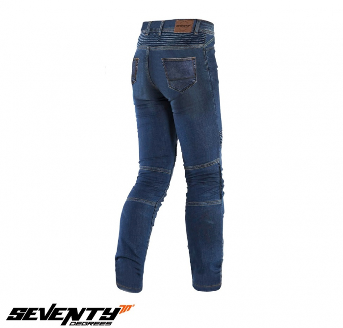 Blugi (jeans) moto femei Seventy model SD-PJ8 tip Slim fit culoare: albastru (insertii Aramid Kevlar) [3]