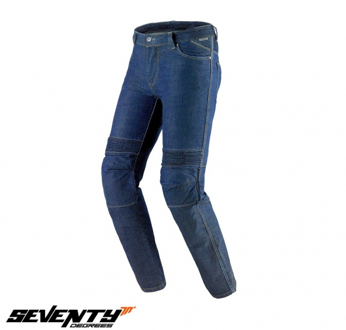 Blugi (jeans) moto femei Seventy model SD-PJ8 tip Slim fit culoare: albastru (insertii Aramid Kevlar) [2]
