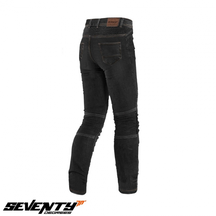Blugi (jeans) moto femei Seventy model SD-PJ8 tip Slim fit culoare: negru (cu insertii Aramid Kevlar) [3]
