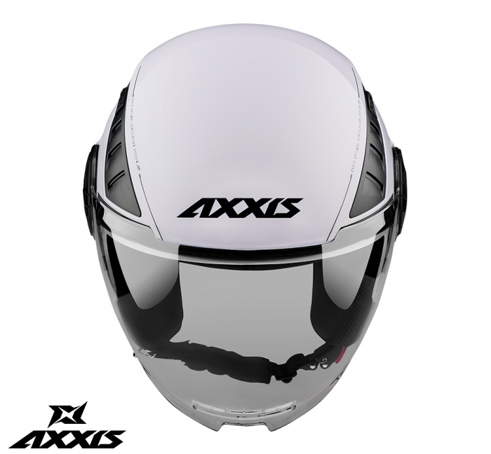 Casca Axxis model Metro A0 alb lucios (open face) [2]