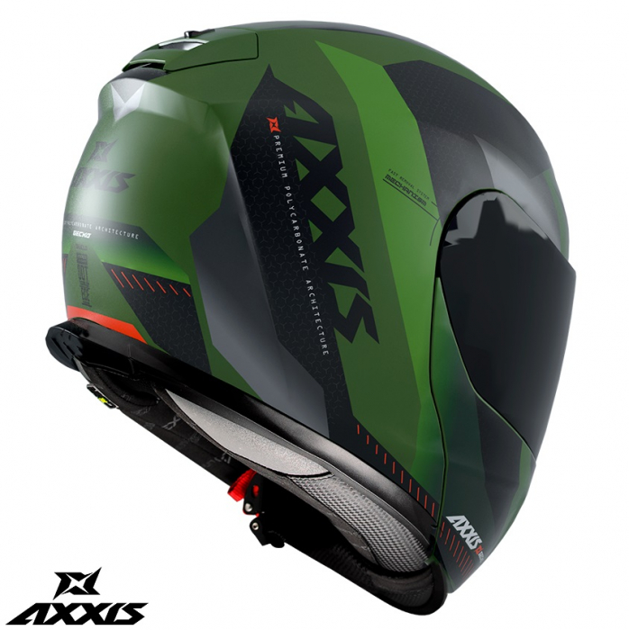 Casca modulabila Axxis model Gecko SV Shield F6 gri verde mat (ochelari soare integrati) [2]