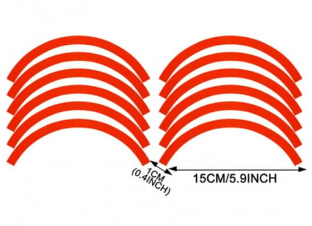 Set 4 cercuri stickere abtipiduri reflectorizante pentru 2 roti trotineta electrica Xiaomi M365 / Pro / Pro2 / Mi 1s rosu [3]