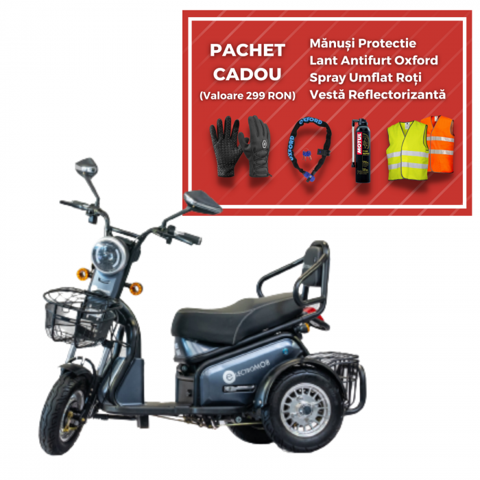 Tricicletă Electrică 10, Motor 350W – 500W, Acumulator 48V 12Ah [1]