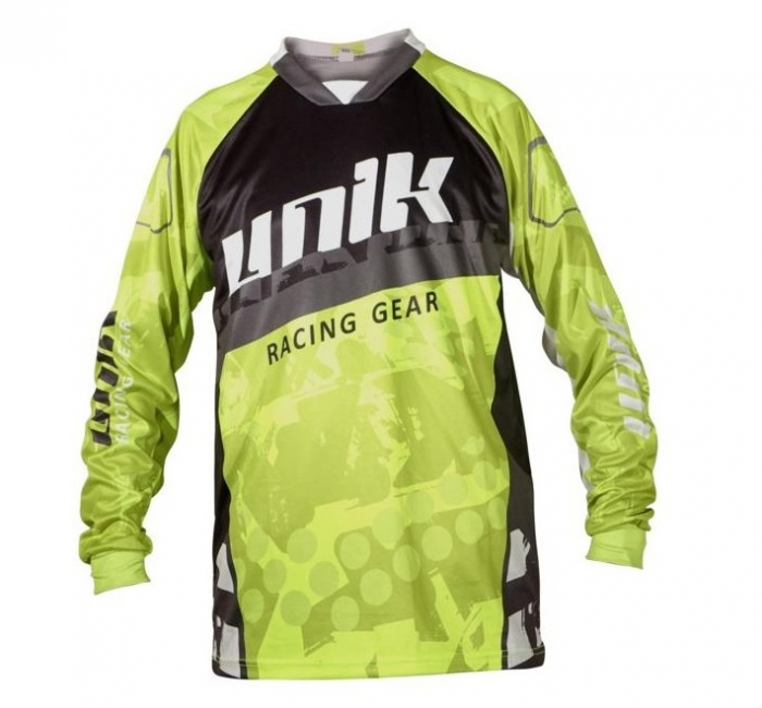 Tricou (bluza) cross-enduro Unik Racing model MX01 culoare: negru/verde fluor – marime S [2]
