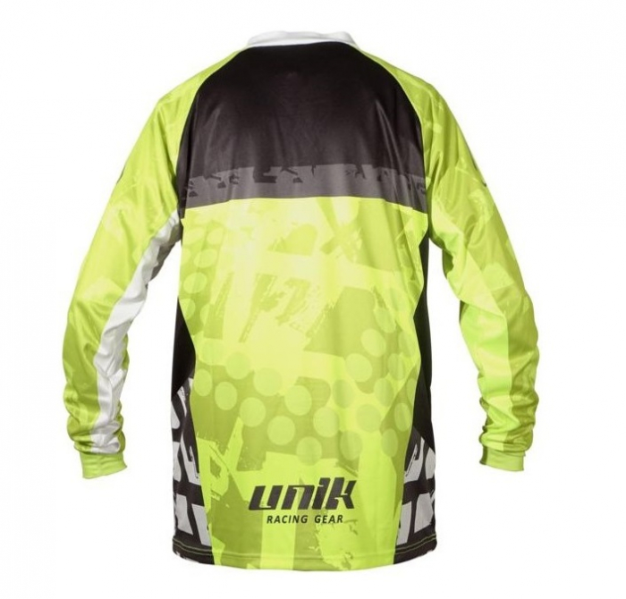 Tricou (bluza) cross-enduro Unik Racing model MX01 culoare: negru/verde fluor – marime S [3]