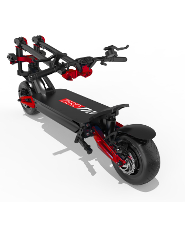 Trotineta electrica ZERO 11x autonomie 110 Km (baterie LG) viteza 100 Km/h motor 2 x 1600W Roti pneumatice 11inch suspensii hidraulice (negru/rosu) [4]