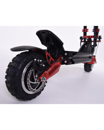 Trotineta electrica ZERO 11x autonomie 110 Km (baterie LG) viteza 100 Km/h motor 2 x 1600W Roti pneumatice 11inch suspensii hidraulice (negru/rosu) [6]