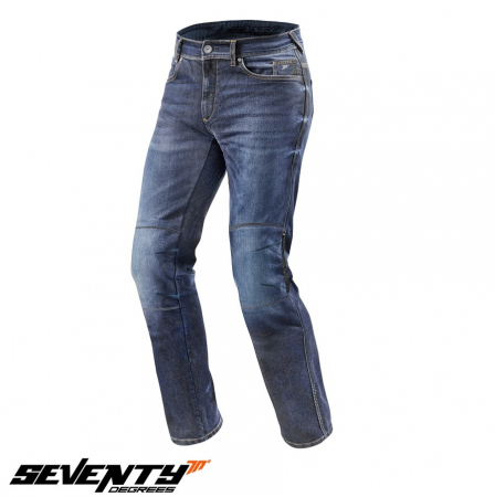 Blugi (jeans) moto barbati Seventy model SD-PJ2 tip Regular fit culoare: albastru (cu insertii Aramid Kevlar) [1]