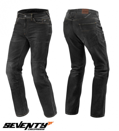 Blugi (jeans) moto barbati Seventy model SD-PJ2 tip Regular fit culoare: negru (cu insertii Aramid Kevlar) [0]