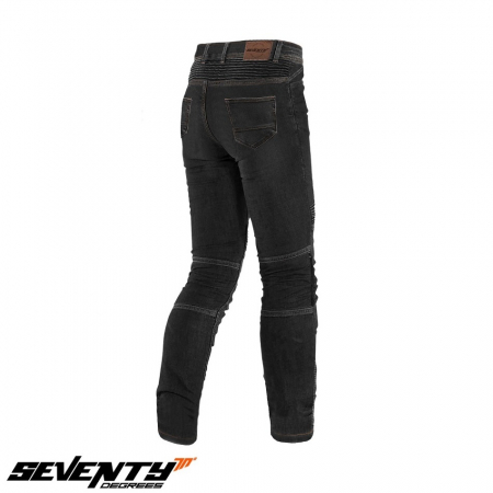 Blugi (jeans) moto femei Seventy model SD-PJ8 tip Slim fit culoare: negru (cu insertii Aramid Kevlar) [2]