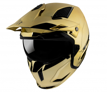 Casca MT Streetfighter SV A9 auriu cromat lucios (ochelari soare integrati) – masca (protectie) barbie si cozoroc detasabile – editie speciala [1]