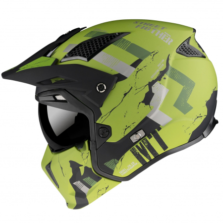 Casca MT Streetfighter SV Skull2020 A16 verde mat (ochelari soare integrati) – masca (protectie) barbie si cozoroc detasabile [0]