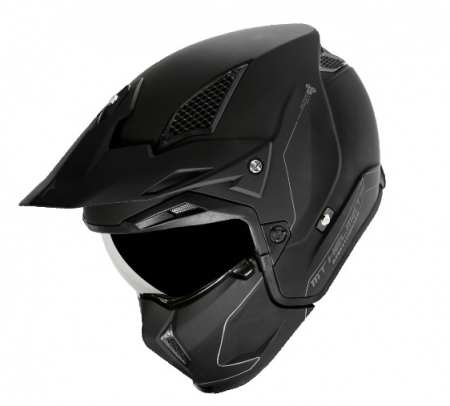 Casca MT Streetfighter SV solid A1 negru mat (ochelari soare integrati) – masca (protectie) barbie si cozoroc detasabile [2]