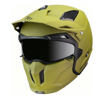 Casca MT Streetfighter SV solid A6 verde mat (ochelari soare integrati) – masca (protectie) barbie si cozoroc detasabile [1]